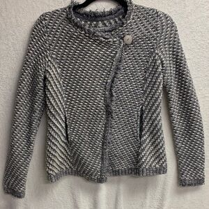Angel Of The North Gray and Cream Textured Cardigan Women’s Sz Small